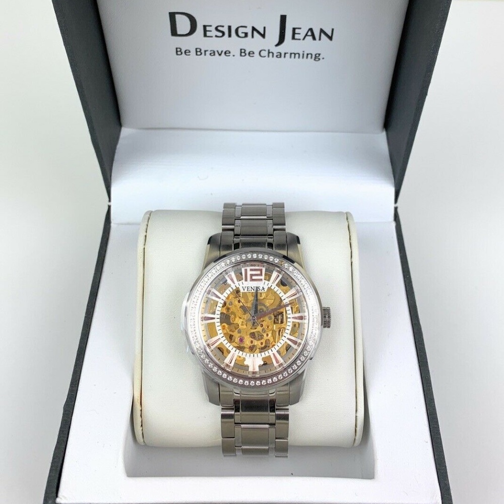 Design Jean Automatic Watches Big Watch Face Silver Band